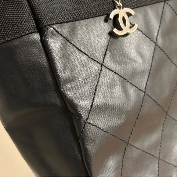 CHANEL Leather Canvas Tote - Picture 3 of 14